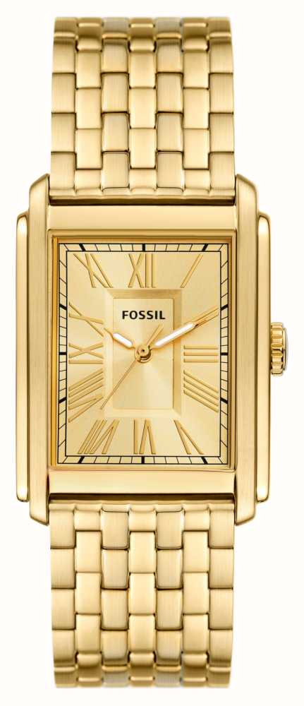 Gents Fossil Rolled Gold Carraway Square Dial Watch