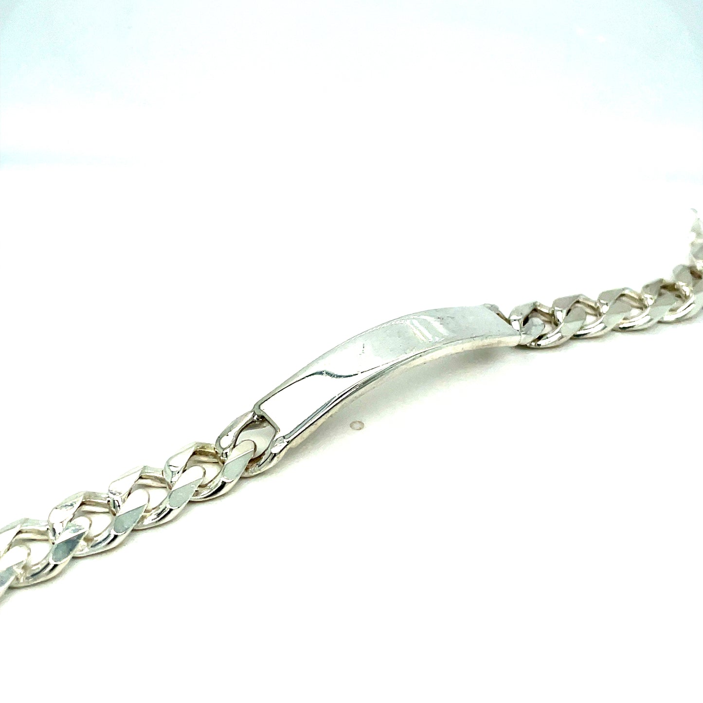 Silver Curb ID Bracelet 8mm