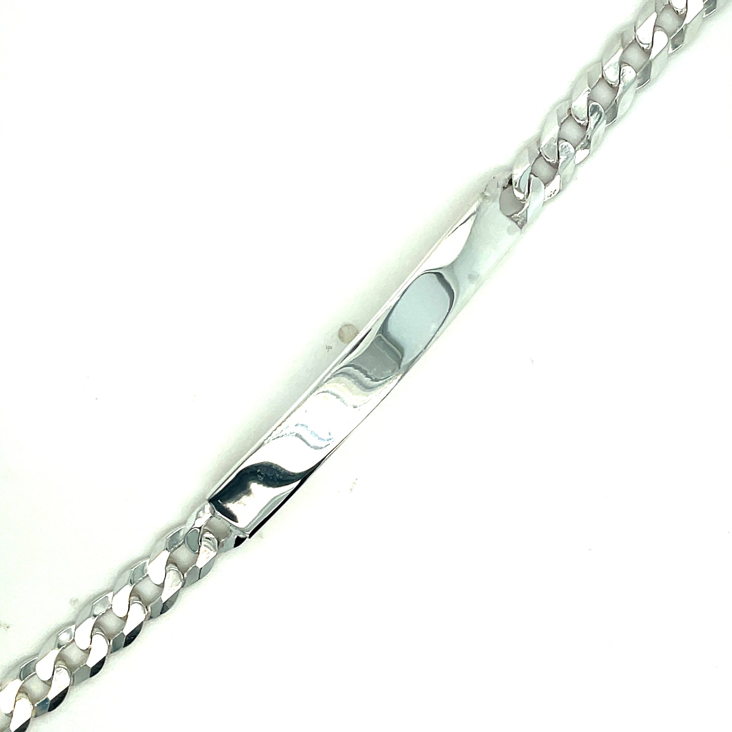Sterling Silver Plain ID Curb Bracelet 5mm 8.5'