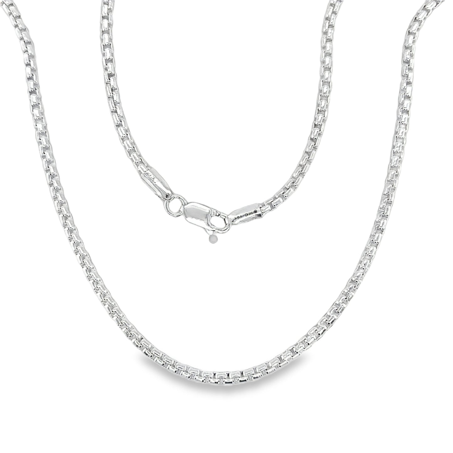 Sterling Silver Box Link Necklet 20'