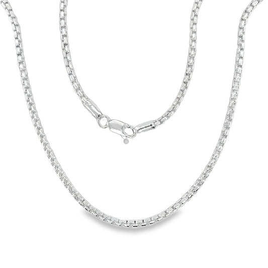 Sterling Silver Box Link Necklet 20'