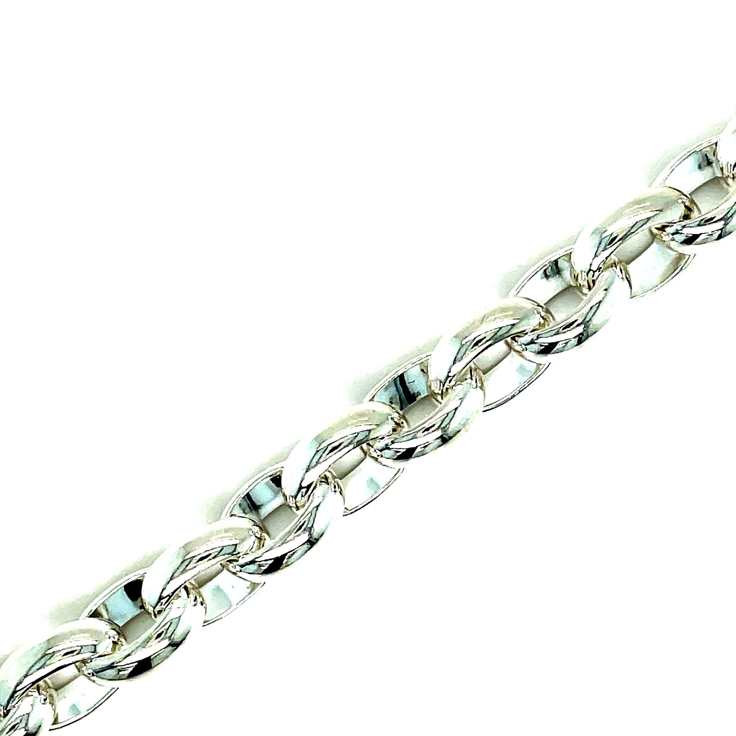 Sterling Silver Oval Belcher Bracelet 7.5'