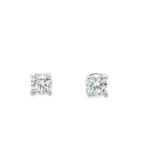 Sterling Silver 4mm Four Claw Cubic Zirconia Earrings