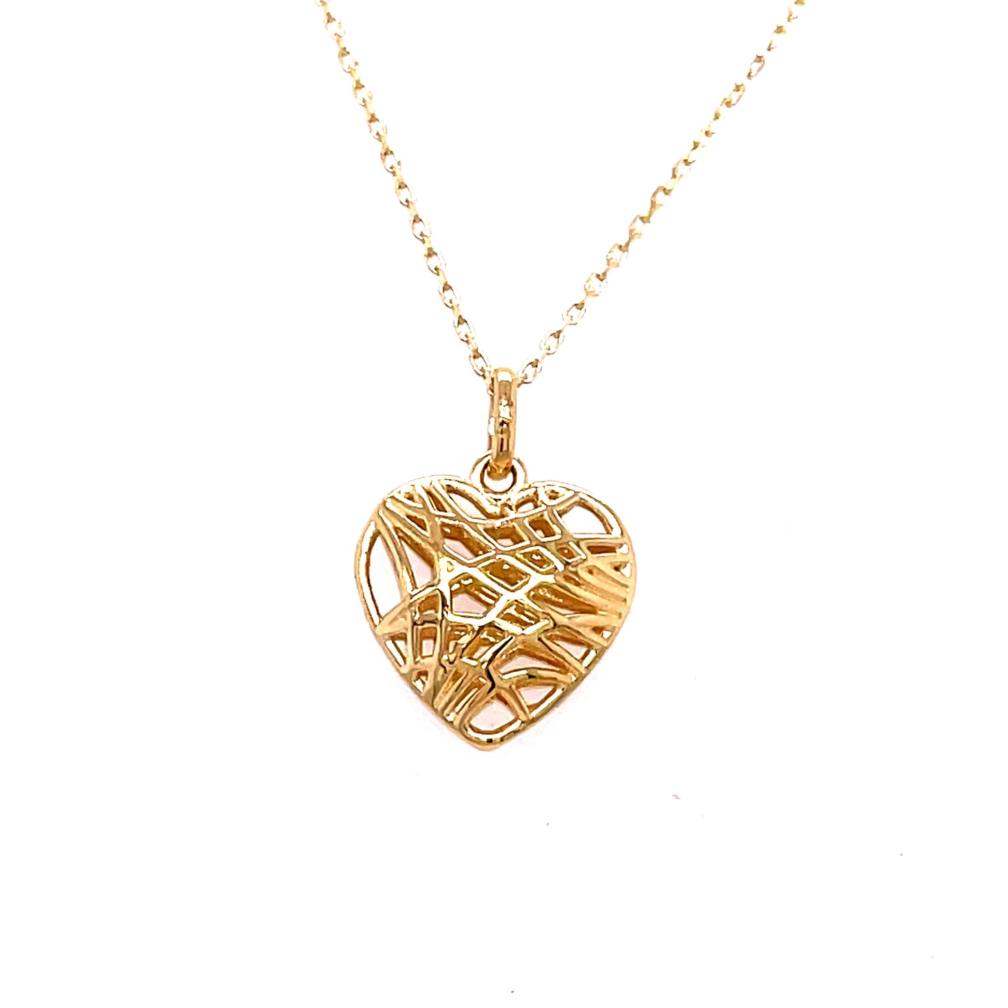 9ct Yellow Gold Fancy Heart Pendant