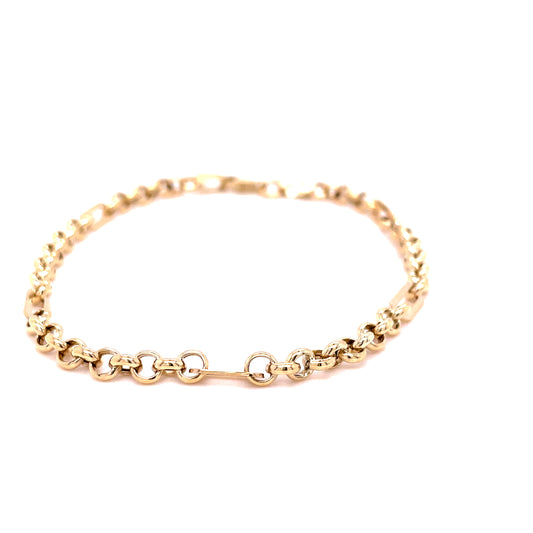9ct Yellow Gold Belcher and Long Link Bracelet