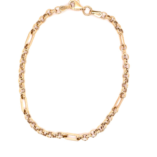 9ct Yellow Gold Belcher and Long Link Bracelet
