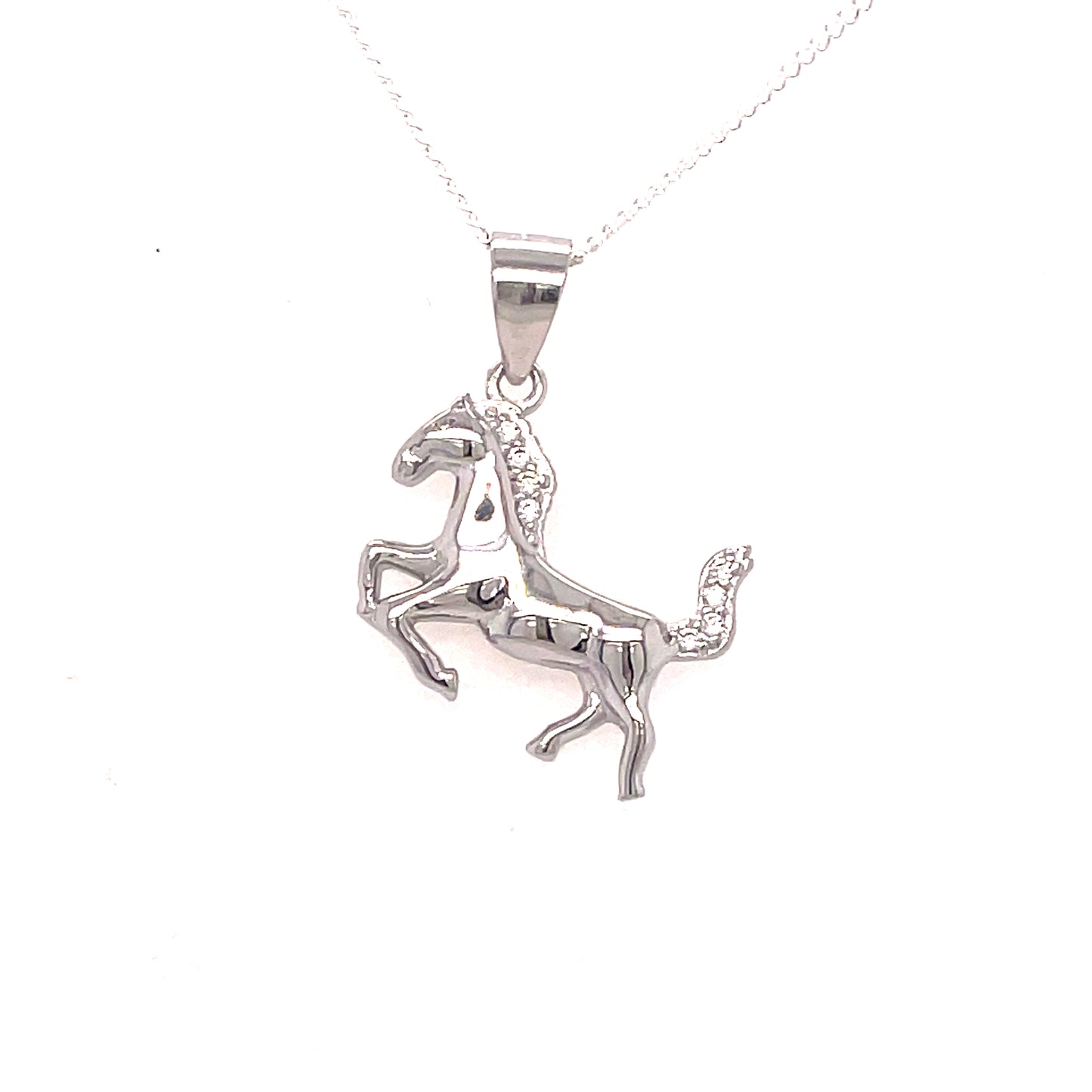 SIL P/DANT HORSE CZ MANE