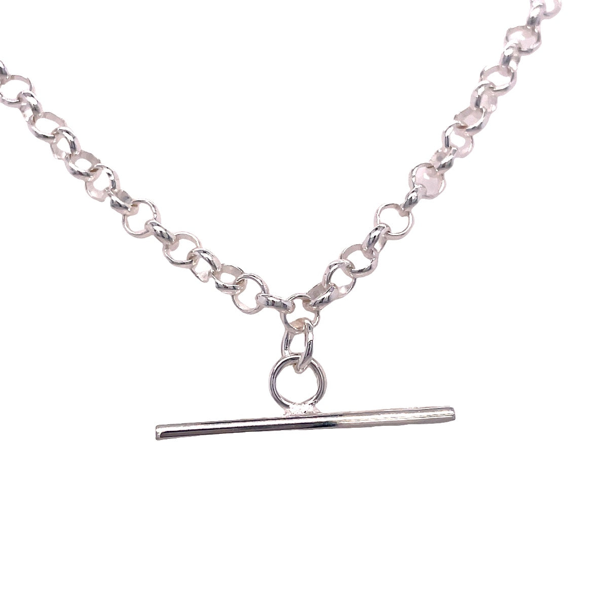 Sterling Silver T-bar Belcher Link Necklet