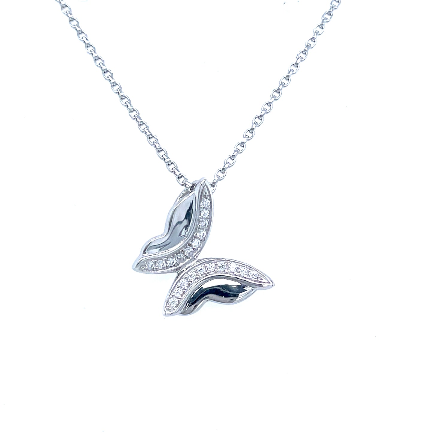 Sterling Silver CZ and Polished CZ Pendant