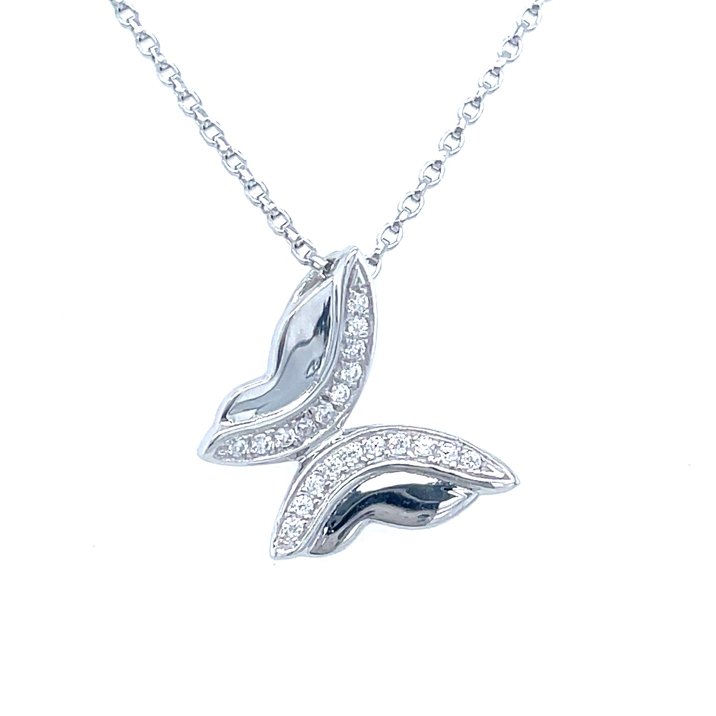 Sterling Silver CZ and Polished CZ Pendant
