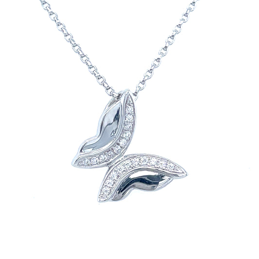 Sterling Silver CZ and Polished CZ Pendant