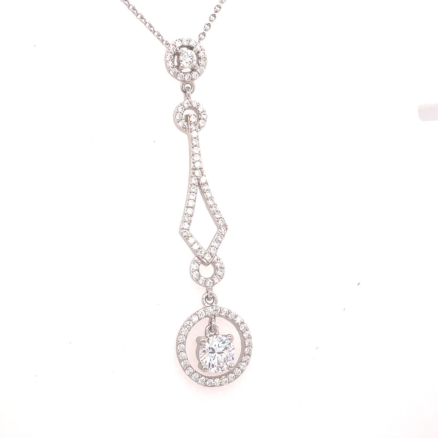 SIL P/DANT CZ OPEN R/O FANCY DROP