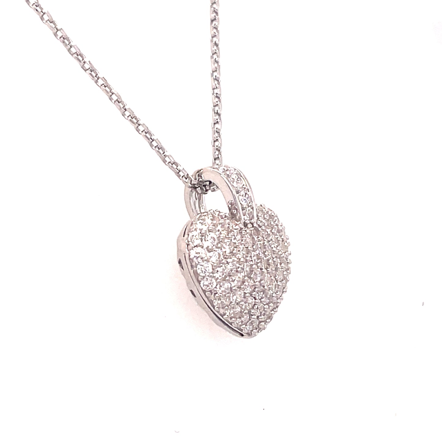SIL P/DANT CZ HEART PAVE