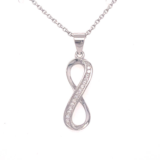 Sterling Silver CZ Infinity Pendant