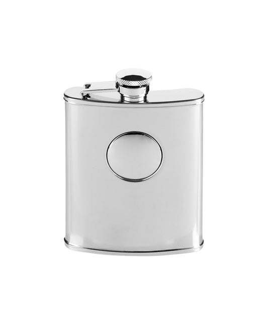 Silver Plated 6oz Hipflask and Two Cups Set