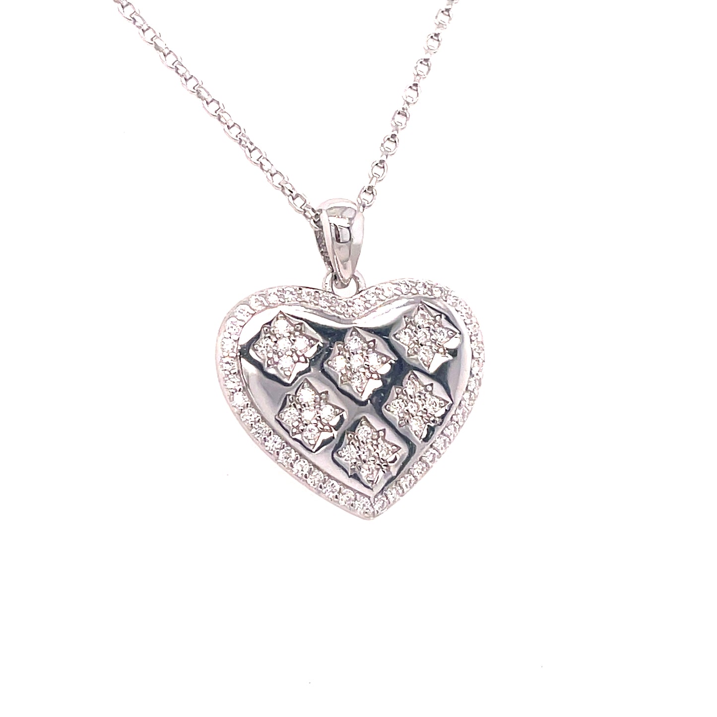 SIL P/DANT CZ HEART DISC