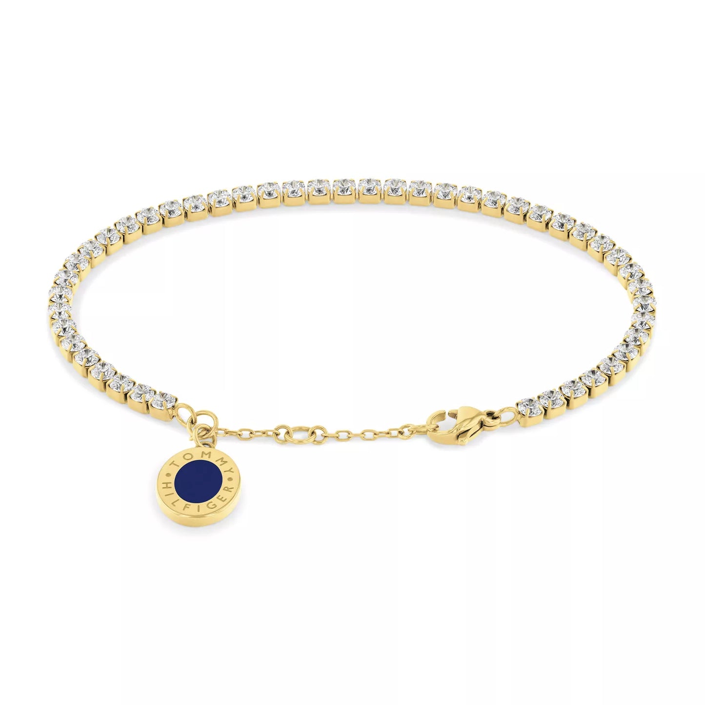 TOMMY B/LET G/P CZ TENNIS WITH DROP CHARM