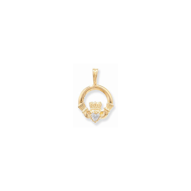 9CT P/DANT CZ CLADDAGH