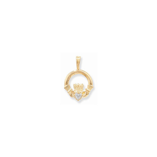 9CT P/DANT CZ CLADDAGH