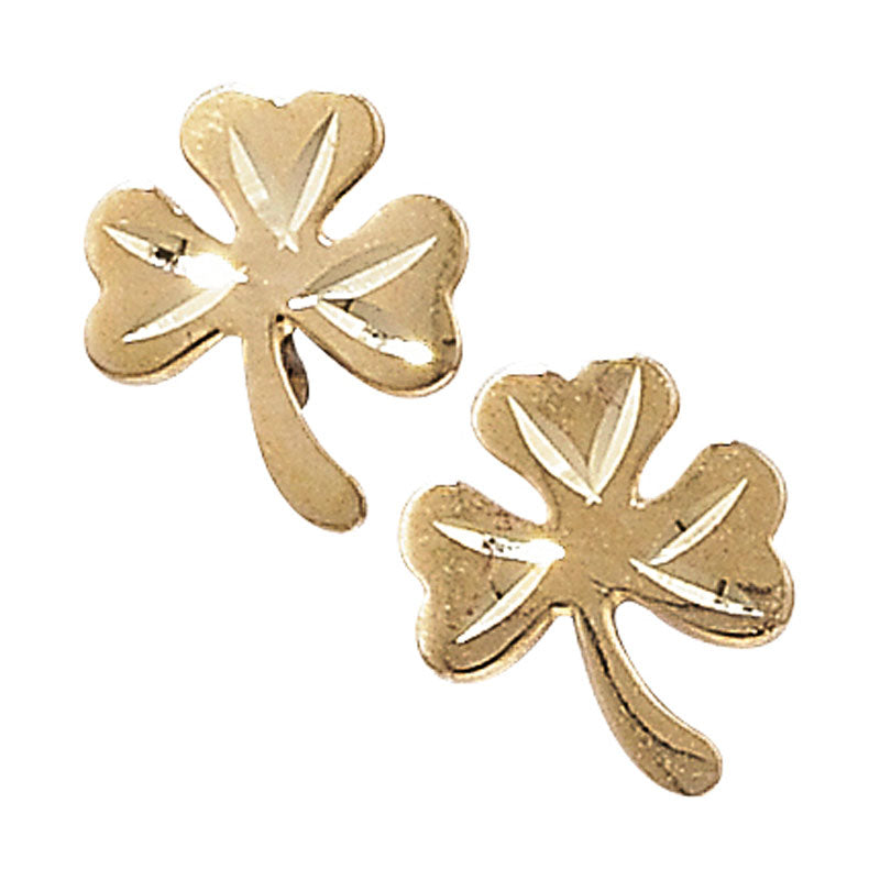 9ct Yellow Gold Shamrock Stud Earring