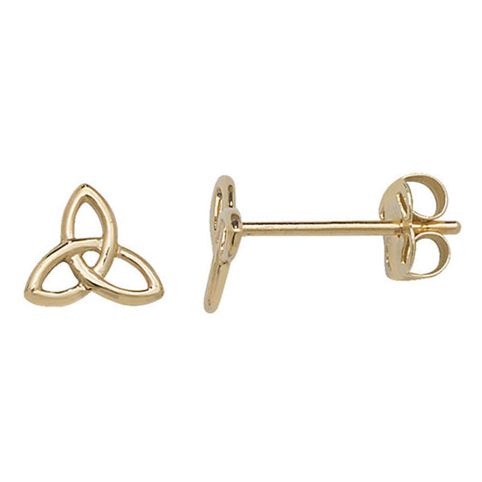 9ct Yellow Gold Trinity Stud Earrings