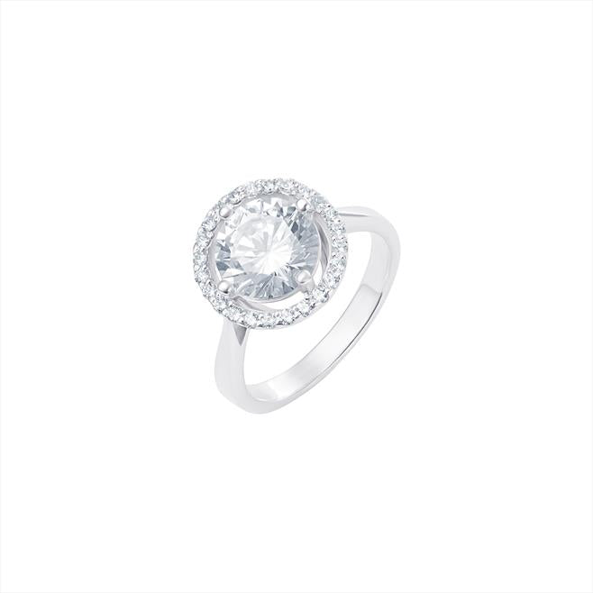 SIL RING RND CZ SOL OPEN HALO