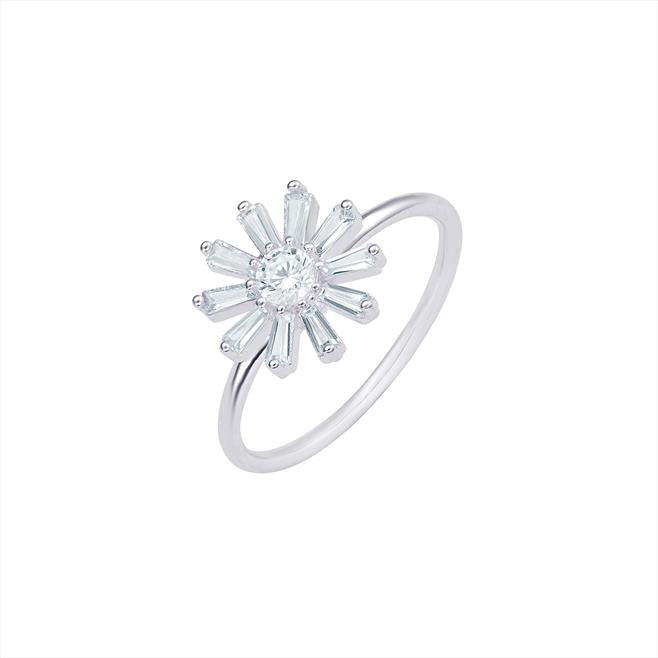 SIL RING CZ FLOWER