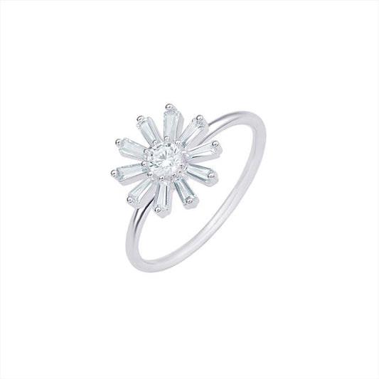 SIL RING CZ FLOWER