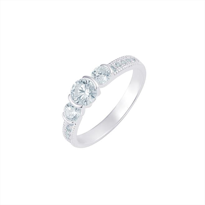 SIL RIL CZ RND 3 STN PAVE SET SH