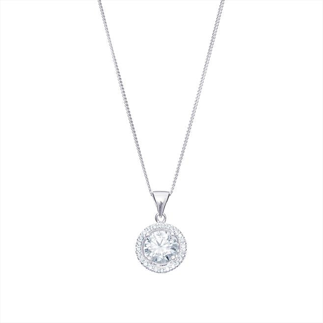 SIL P/DANT CZ ROUND CLUSTER