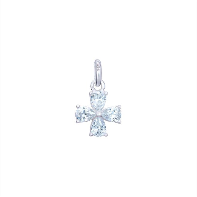 Sterling Silver CZ Clover Pendant