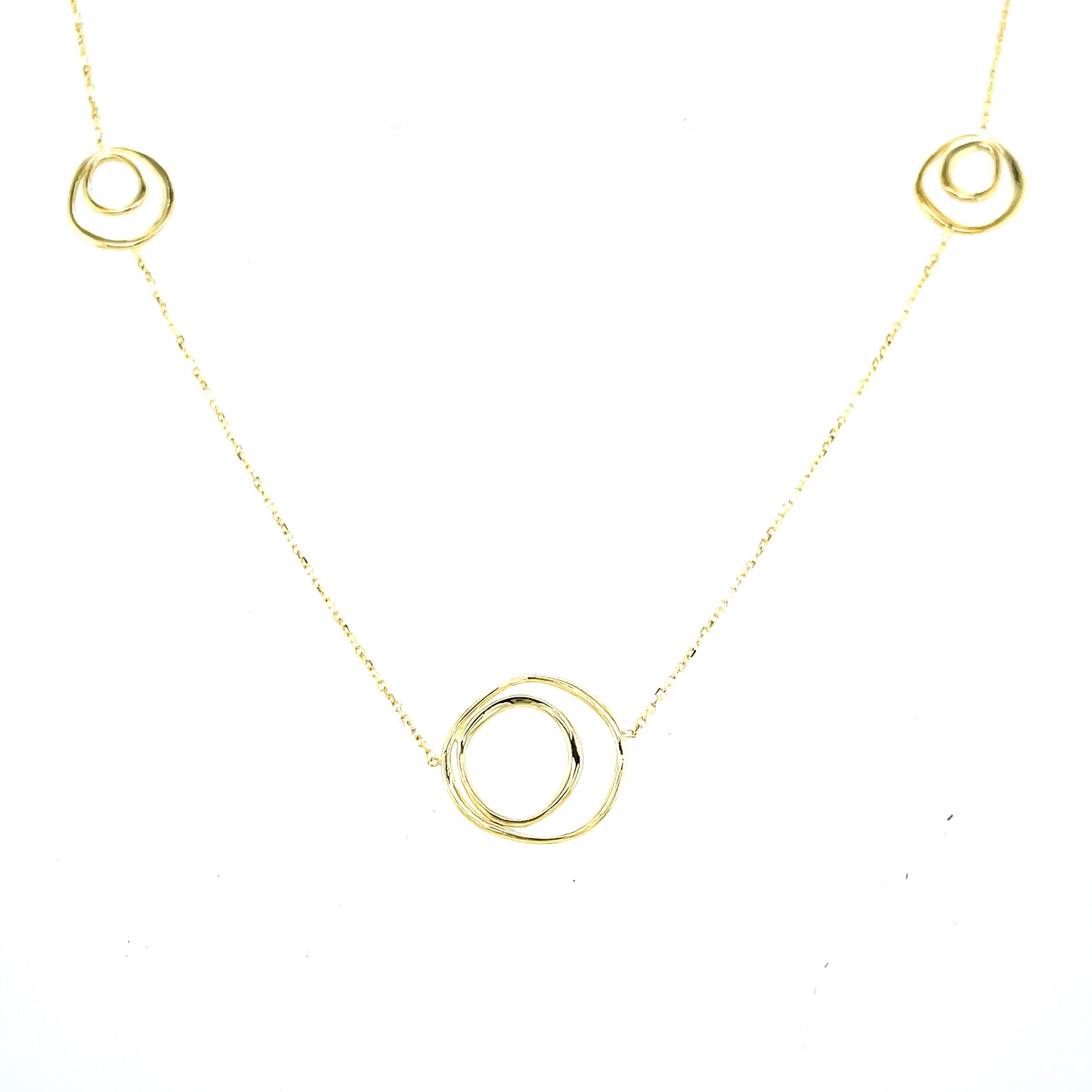 9ct Yellow Gold Open Abstract Spiral Necklet