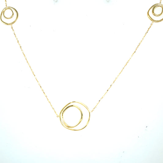 9ct Yellow Gold Open Abstract Spiral Necklet