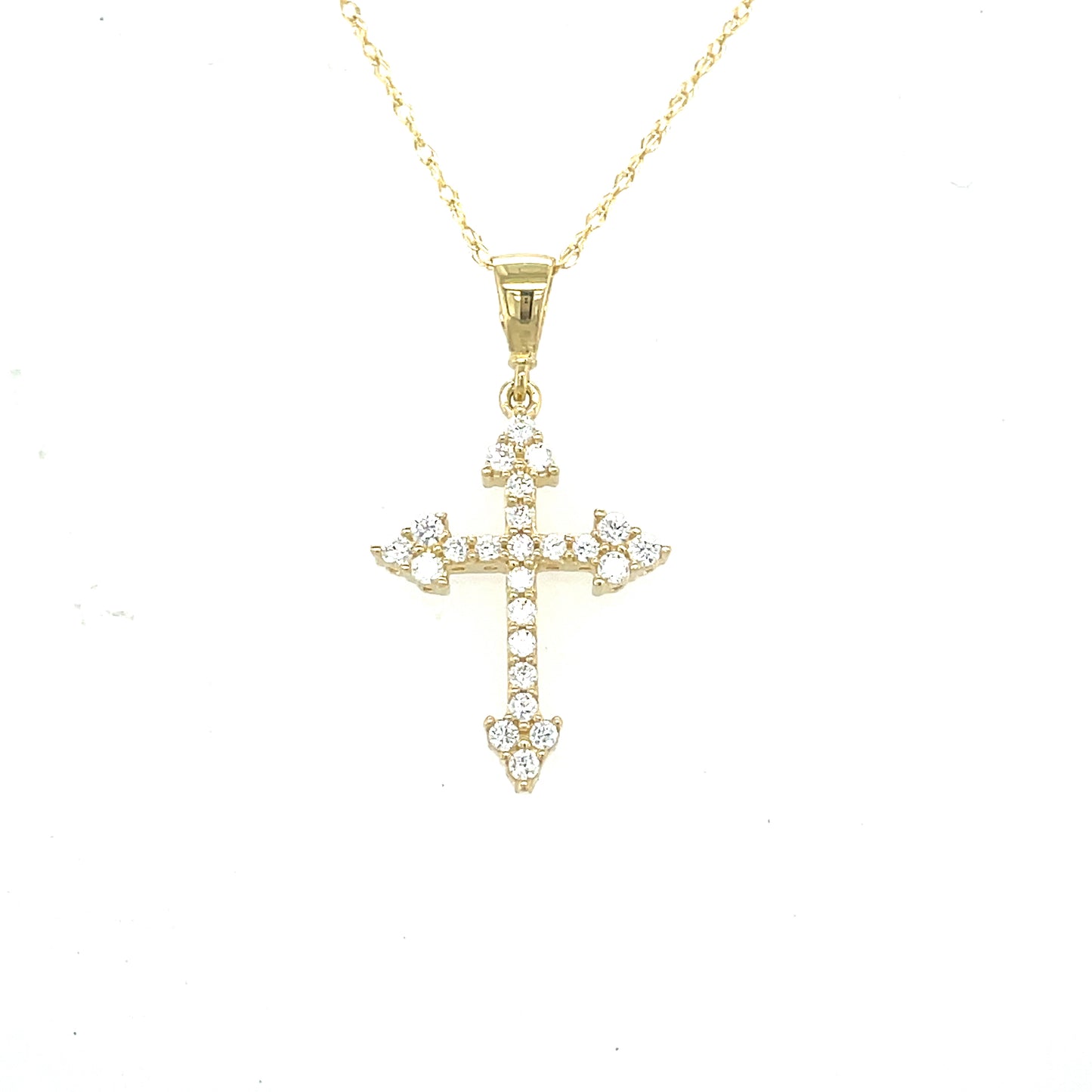 9CT P/DANT CZ FANCY CROSS