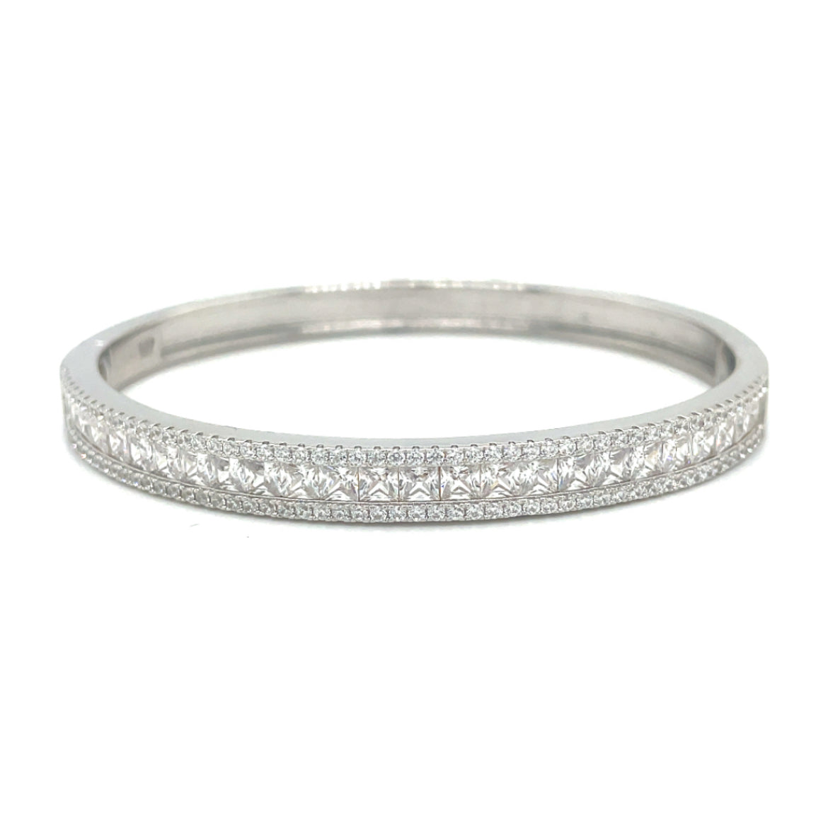 SIL BANGLE CZ PRIN/CUT TENNIS