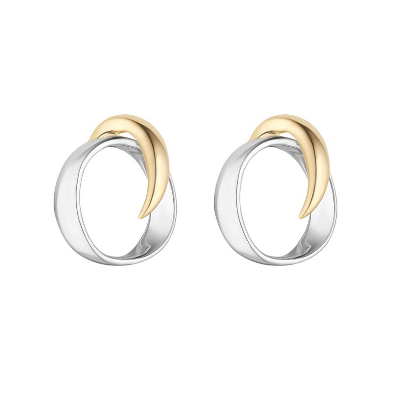 SIL E/RG BI/C OPEN SWIRL STUD