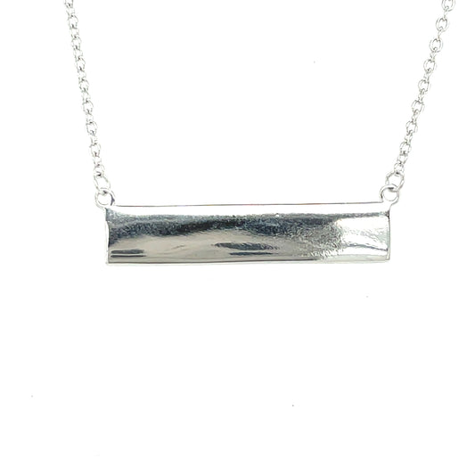 Sterling Silver ID Bar Engraveable Necklet