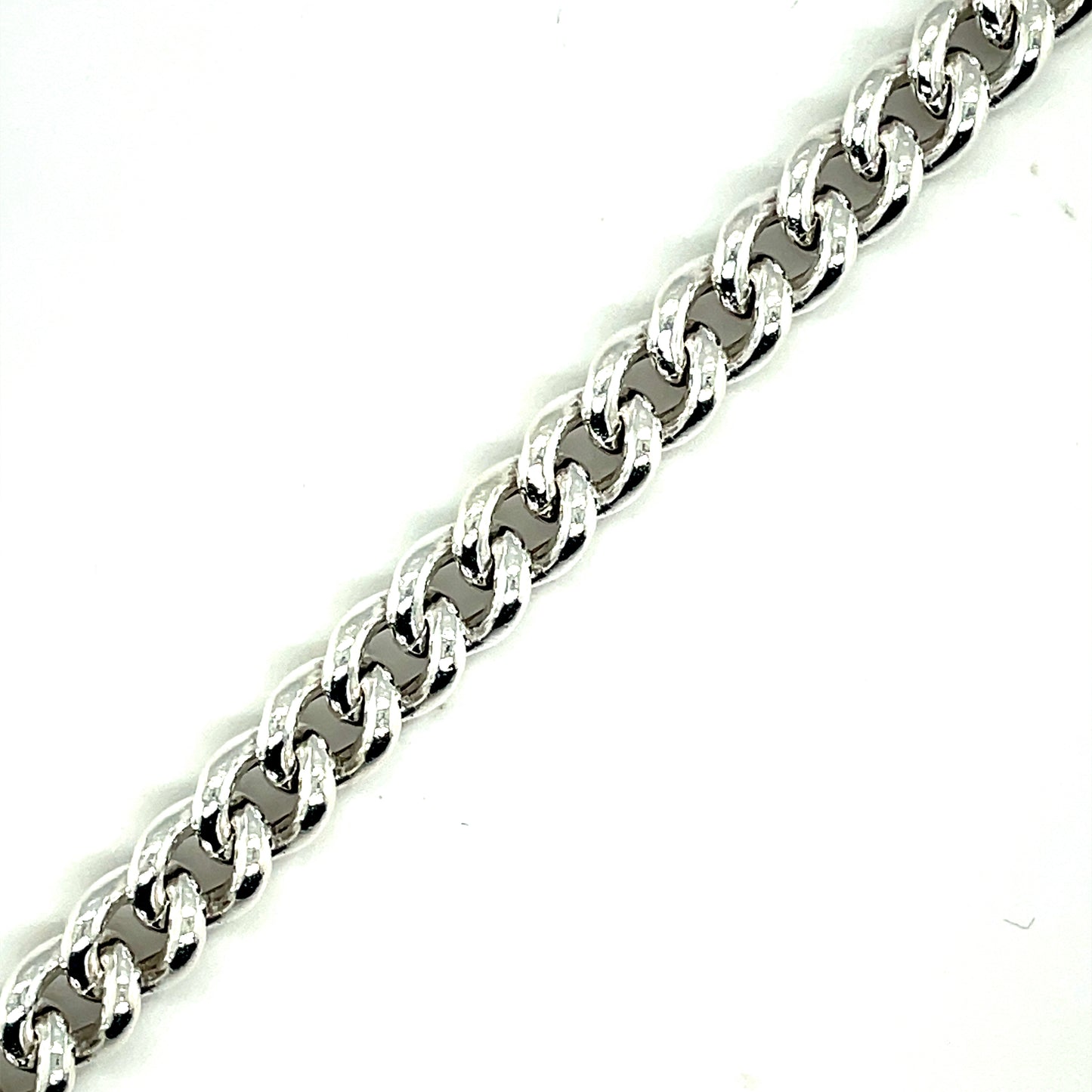 Sterling Silver Plain Curb Bracelet 7.5''