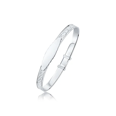 SIL BANGLE BABY CLADDAGH PLAIN CLOUD ID