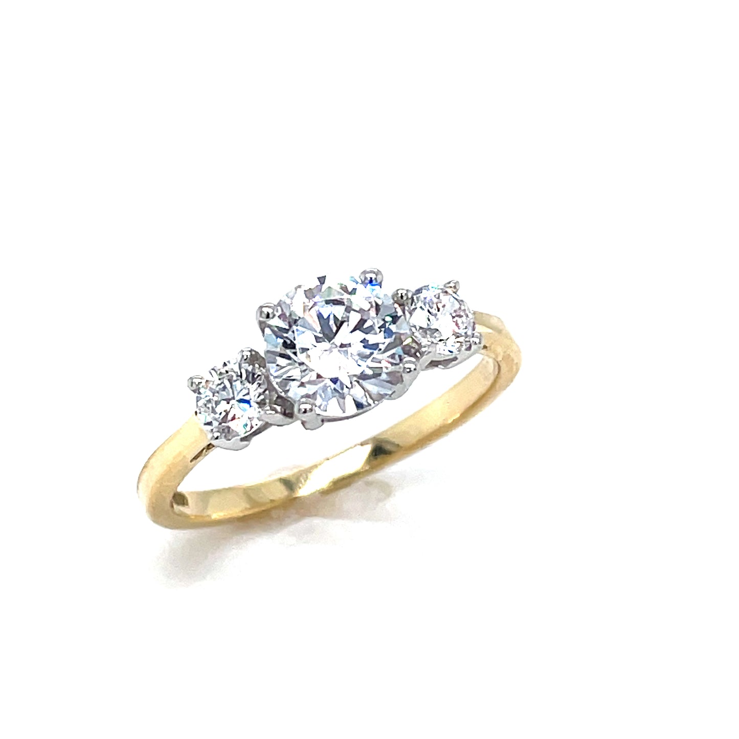 9ct Three Stone Cubic Zirconia Dress Ring