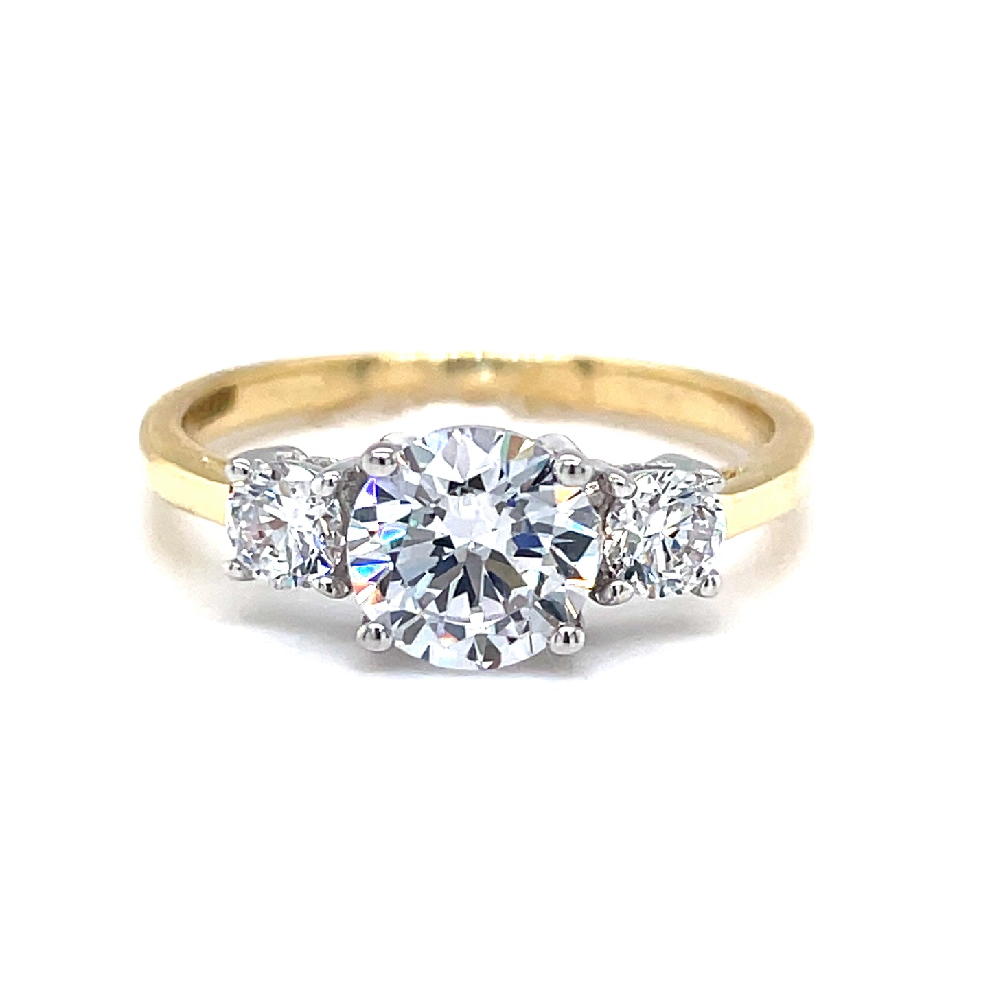 9ct Three Stone Cubic Zirconia Dress Ring
