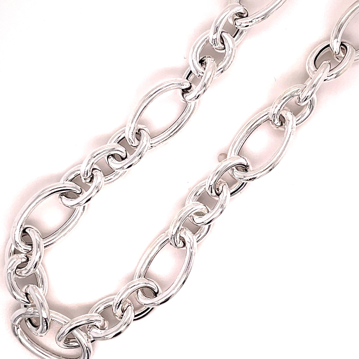 Sterling Silver Open Oval Link 18' Necklet