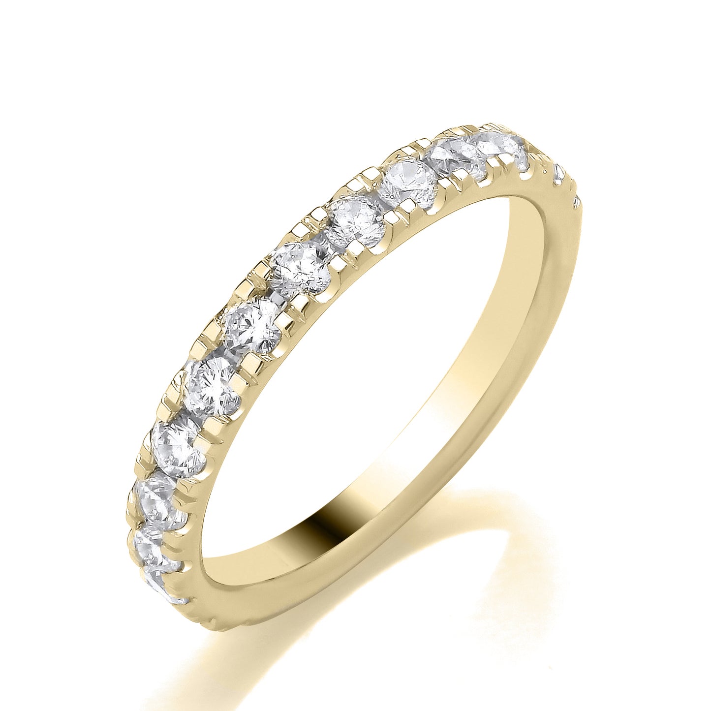 9CT ROUND BRILLIANT ILLUSION SET ETERNITY DIAMOND RING .75CT