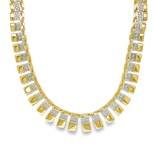 9ct Two Tone Gold Cleopatra Style 18' Necklet