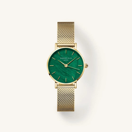 Ladies Rosefield Small Edit Emerald Dial Mesh Watch
