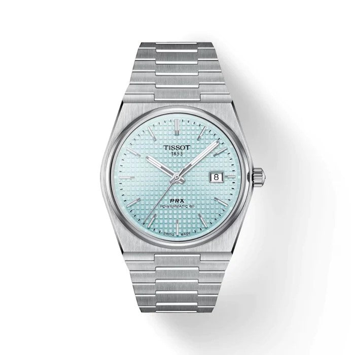 GENTS TISSOT PRX POWERMATIC 80 WATCH WITH ICE BLUE DIAL 40MM