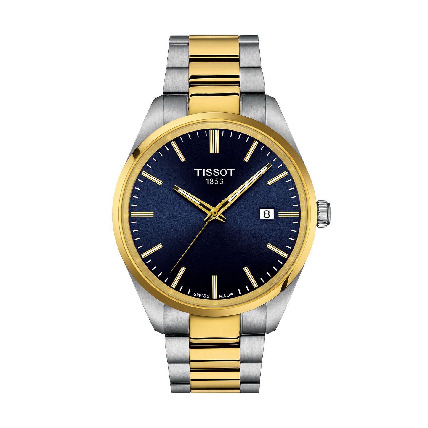 Tissot PR100 Two Tone Blue Dial Gents Watch 40mm