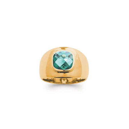 Burren GP Sq grn Signet Ring