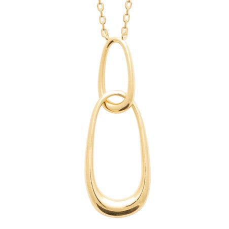 Burren 18ct Gold plated drop double oval link pendant
