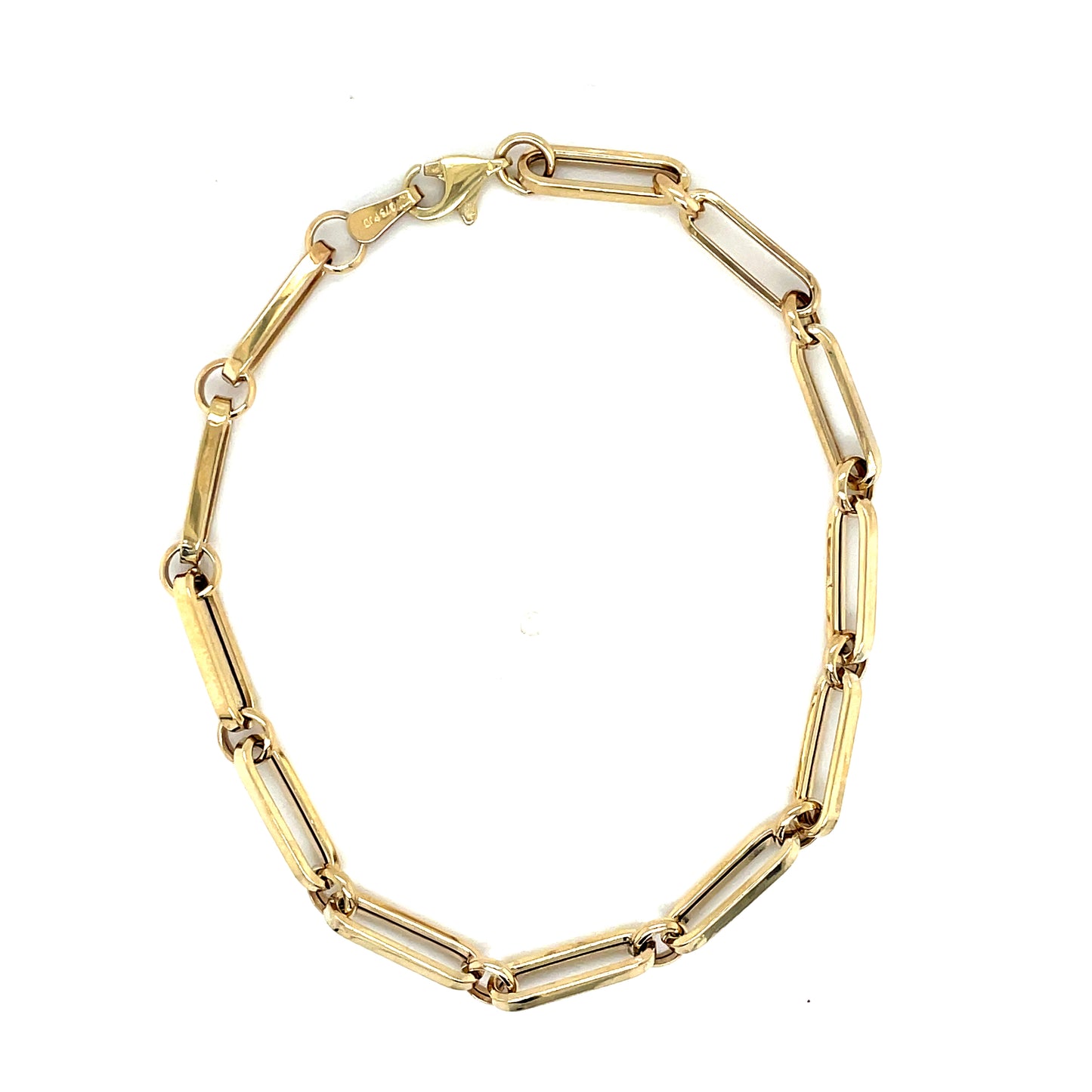 9ct y/g Opn Ov Long Link bracelet